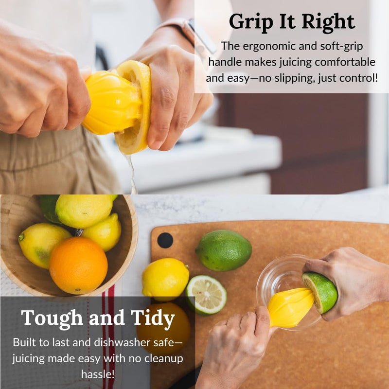 Prepara Juicy Juice Manual Hand Citrus Reamer for Lemons, Limes, and Oranges,Yellow - Image 3